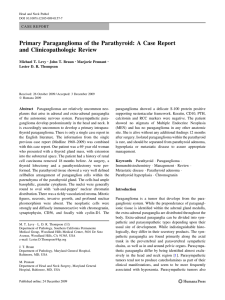 Primary Paraganglioma of the Parathyroid: A Case Report and