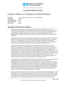 Catheter Ablation as a Treatment for Atrial Fibrillation