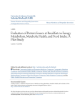 Evaluation of Protein Source at Breakfast on Energy Metabolism