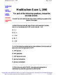 MedBiochem Exam 1, 1998