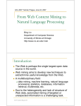 From Web Content Mining to Natural Language Processing