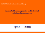 Lecture 9: Pharmacogenetics and individual variation of drug