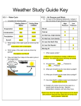 Weather Study Guide Key