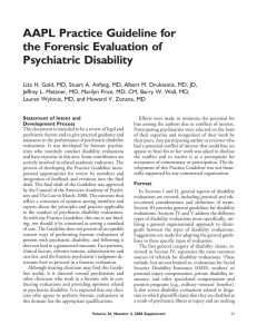 AAPL Practice Guideline for the Forensic Evaluation of Psychiatric