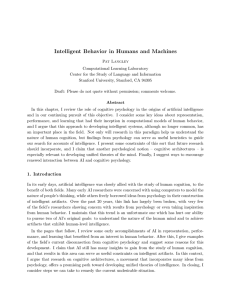 Intelligent Behavior in Humans and Machines