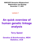 Overview of Human Linkage Analysis Terry Speed