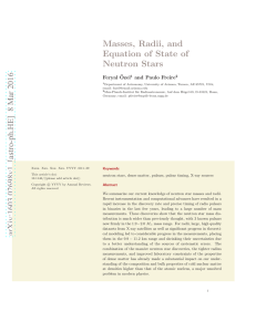 Masses, Radii, and Equation of State of Neutron Stars