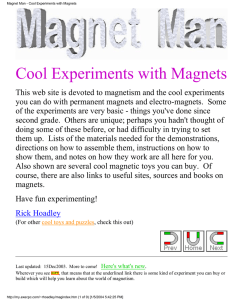 Cool Experiments with Magnets