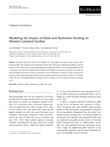 Modeling the Impact of Ebola and Bushmeat Hunting on Western