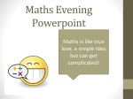 Maths Evening Powerpoint