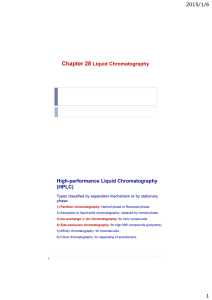 2015/1/6 1 Chapter 28 Liquid Chromatography High