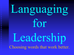 Mike`s "Languaging for Leadership"