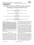 Big Data Analysis for M2M Networks: Research Challenges and