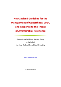 New Zealand Guideline for the Management of Gonorrhoea, 2014