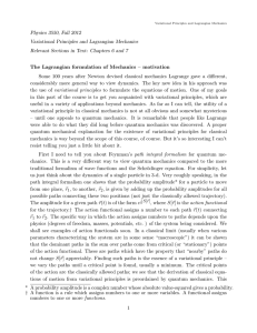Variational Principles and Lagrangian Mechanics