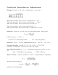 Conditional probability and independence Bernoulli trials and the