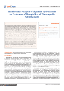 Bioinformatic Analysis of Glycoside Hydrolases in the