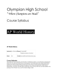 Olympian High School AP World History