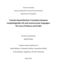 Transfer-based Machine Translation between morphologically