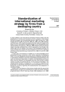 Standardization of international marketing strategy by