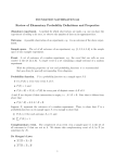 Review of Elementary Probability Definitions and Properties