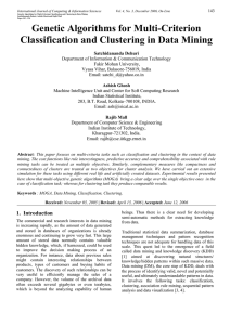 Genetic Algorithms for Multi-Criterion Classification and Clustering