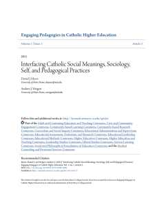 Interfacing Catholic Social Meanings, Sociology, Self, and