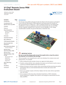 VI Chip® Remote Sense PRM Evaluation Board