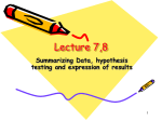 lecture 7, 8 organising, summerising, understanding data and