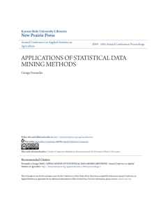 applications of statistical data mining methods