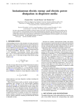 Instantaneous electric energy and electric power dissipation in