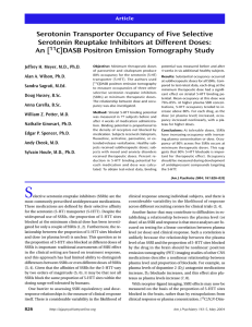 Serotonin Transporter Occupancy of Five Selective Serotonin
