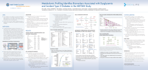 Metabolomic Profiling Identifies Biomarkers Associated