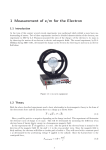 1 Measurement of e/m for the Electron