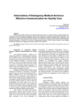 Interactions of Emergency Medical Services