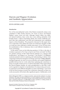 Darwin and Wagner: Evolution and Aesthetic Appreciation