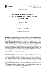 HUMAN AGGRESSION IN EVOLUTIONARY PSYCHOLOGICAL