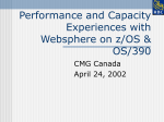 Performance and Capacity Experiences with Websphere