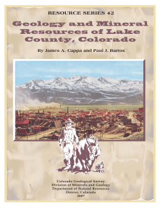 Geology and Mineral Resources of Lake County, Colorado