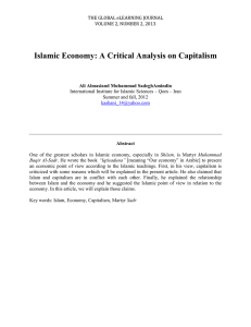 Islamic Economy: A Critical Analysis on Capitalism