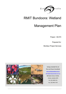 RMIT Bundoora: Wetland Management Plan
