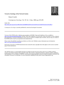 Toward a Sociology of the Network Society Manuel Castells