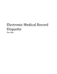 Electronic Medical Record Etiquette For Alec ELECTRONIC