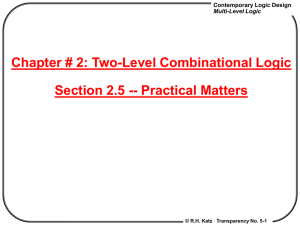 Chapter # 3: Multi-Level Combinational Logic Contemporary Logic