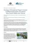 Ecology of threatened frogs in human modified landscapes of