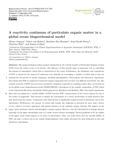 A reactivity continuum of particulate organic matter in a global ocean