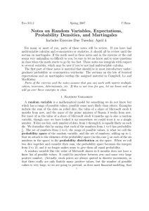 Notes on Random Variables, Expectations, Probability Densities