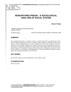 researching prison – a sociological analysis of social system