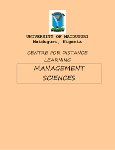 econs 5 - University of Maiduguri