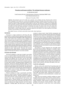 Potassium and human nutrition: The soil-plant